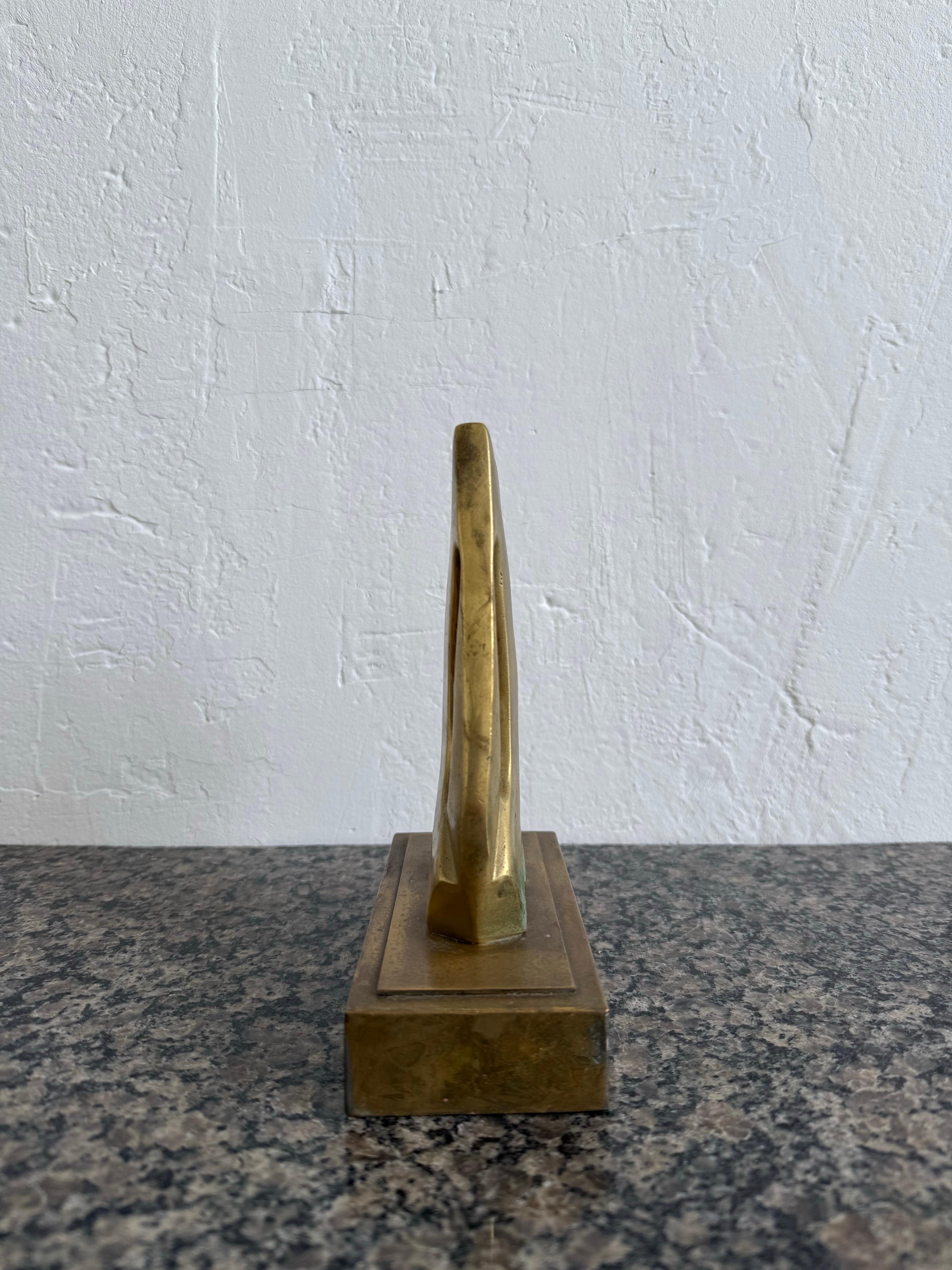 Brazilian Roberto Vivas Abstract Bronze Sculpture on Bronze Base, Brazil 1960s For Sale