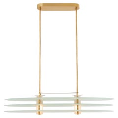 Lámpara de araña de Roberto Volonterio y Cesare Benedetti, de latón y cristal, de los años 80