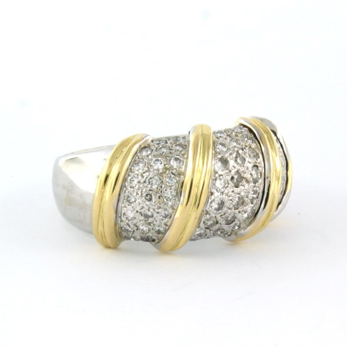 Brilliant Cut RobertoCoin 18k bicolor ring with diamonds 18k bicolour gold For Sale