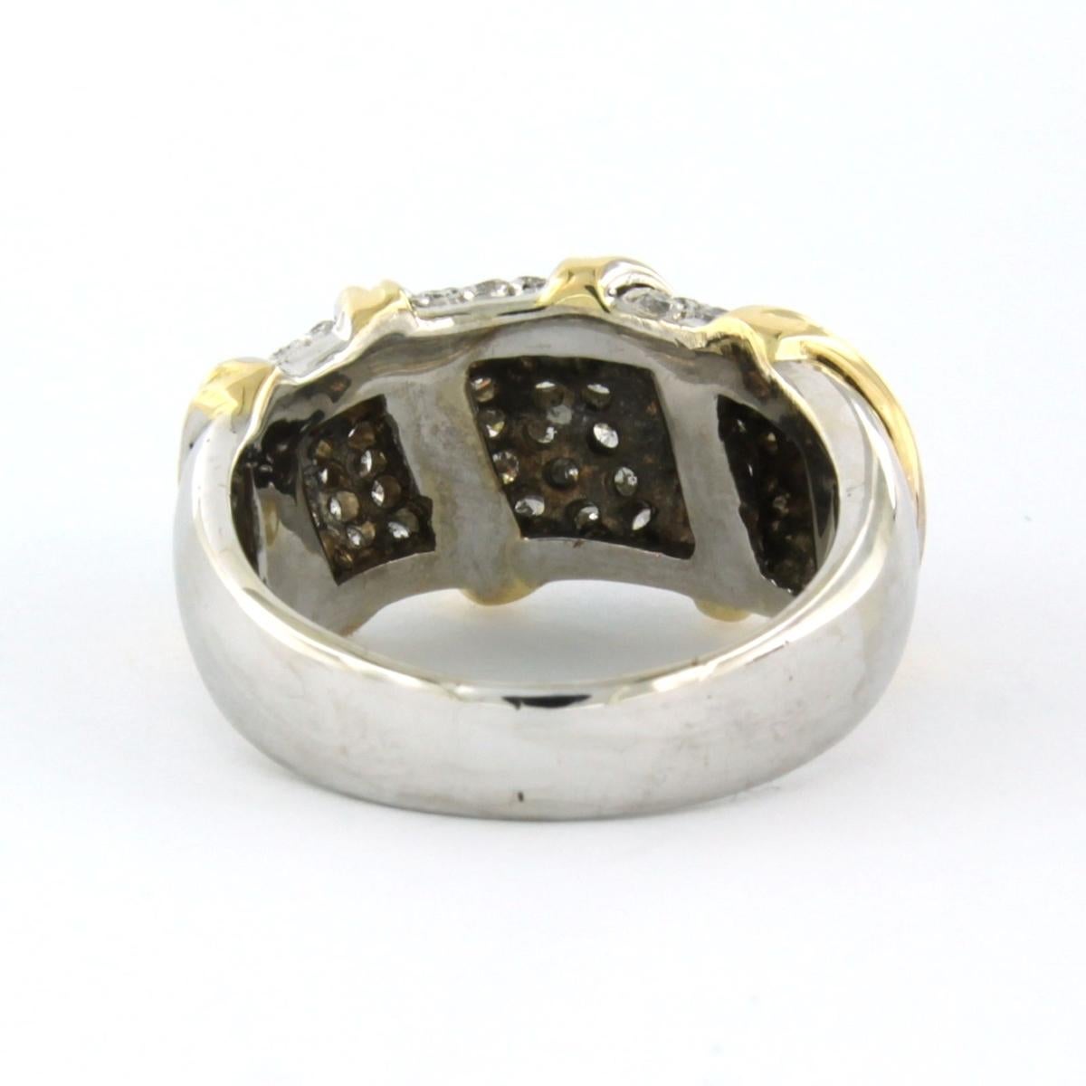 RobertoCoin 18k bicolor ring with diamonds 18k bicolour gold In Excellent Condition For Sale In The Hague, ZH