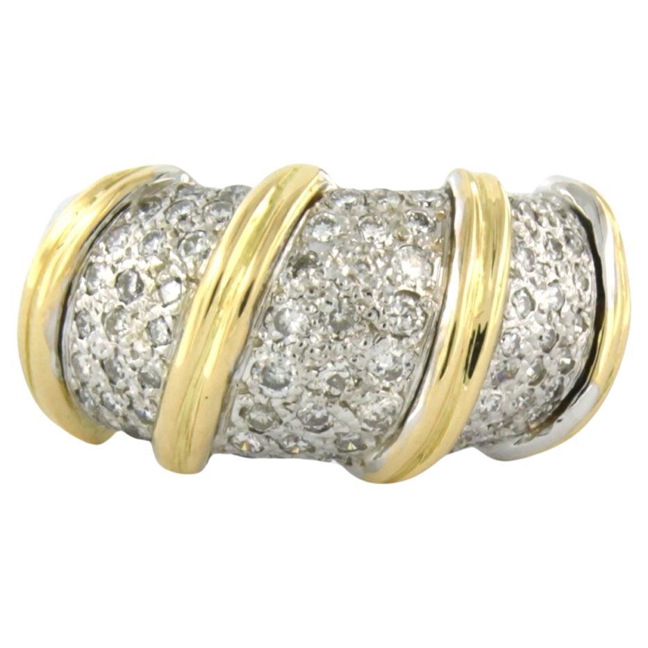 RobertoCoin 18k bicolor ring with diamonds 18k bicolour gold For Sale