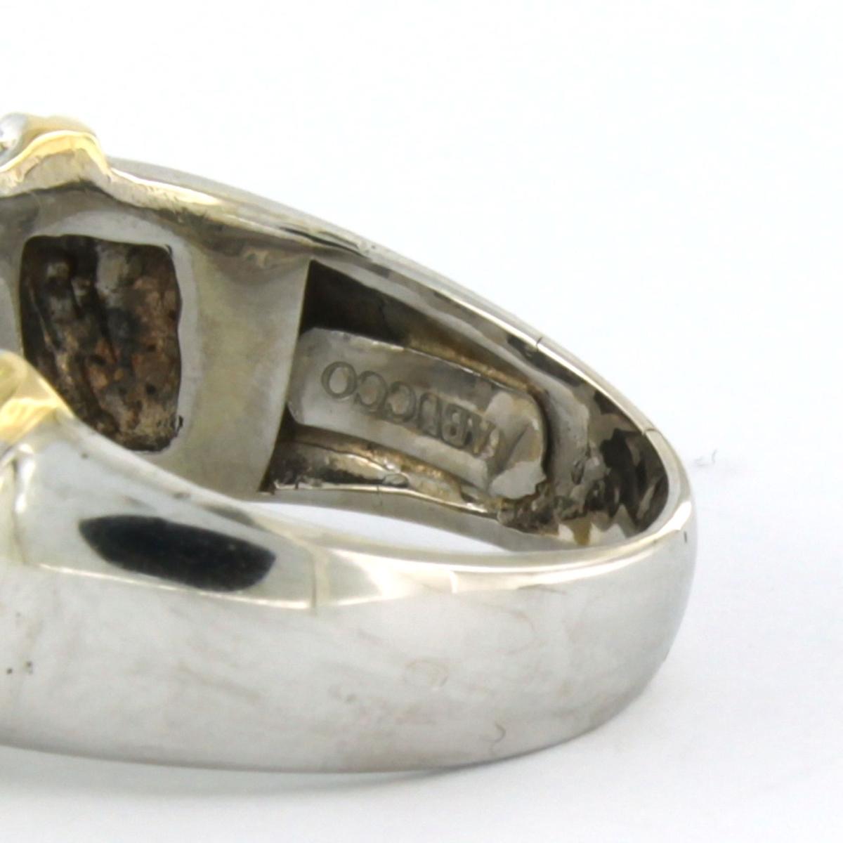 Modern RobertoCoin 18k bicolor ring with diamonds up to 1.00ct 18k gold For Sale