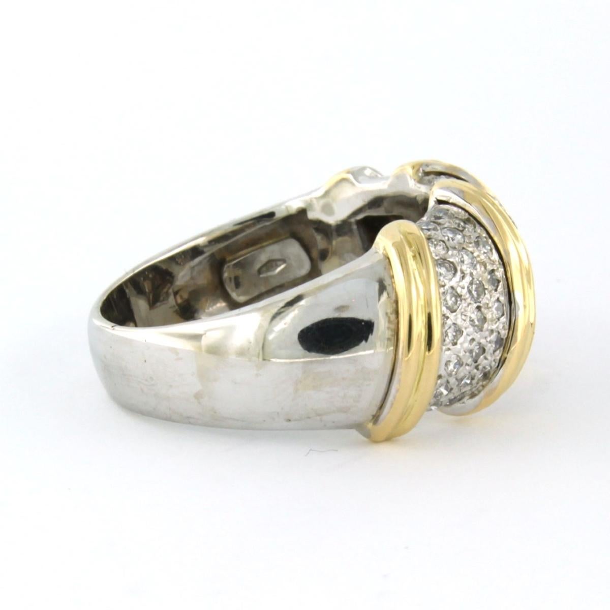 Brilliant Cut RobertoCoin 18k bicolor ring with diamonds up to 1.00ct 18k gold For Sale