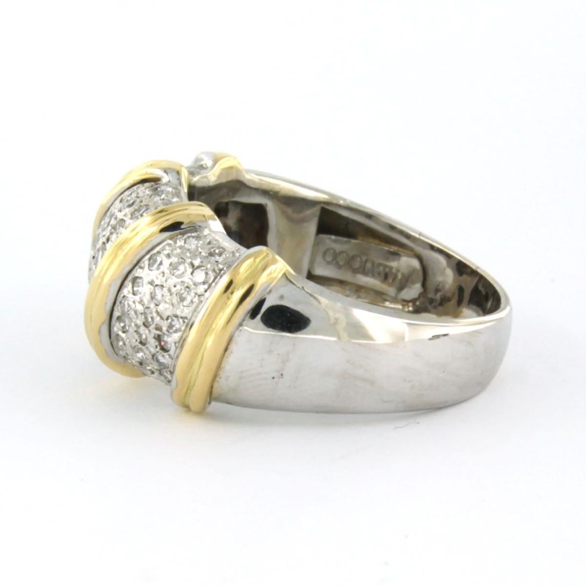 RobertoCoin 18k bicolor ring with diamonds up to 1.00ct 18k gold In Excellent Condition For Sale In The Hague, ZH