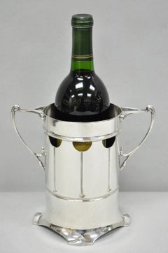 Roberts and Belk Art Nouveau Silver Plated Champagne Chiller Wine Bottle Coaster
