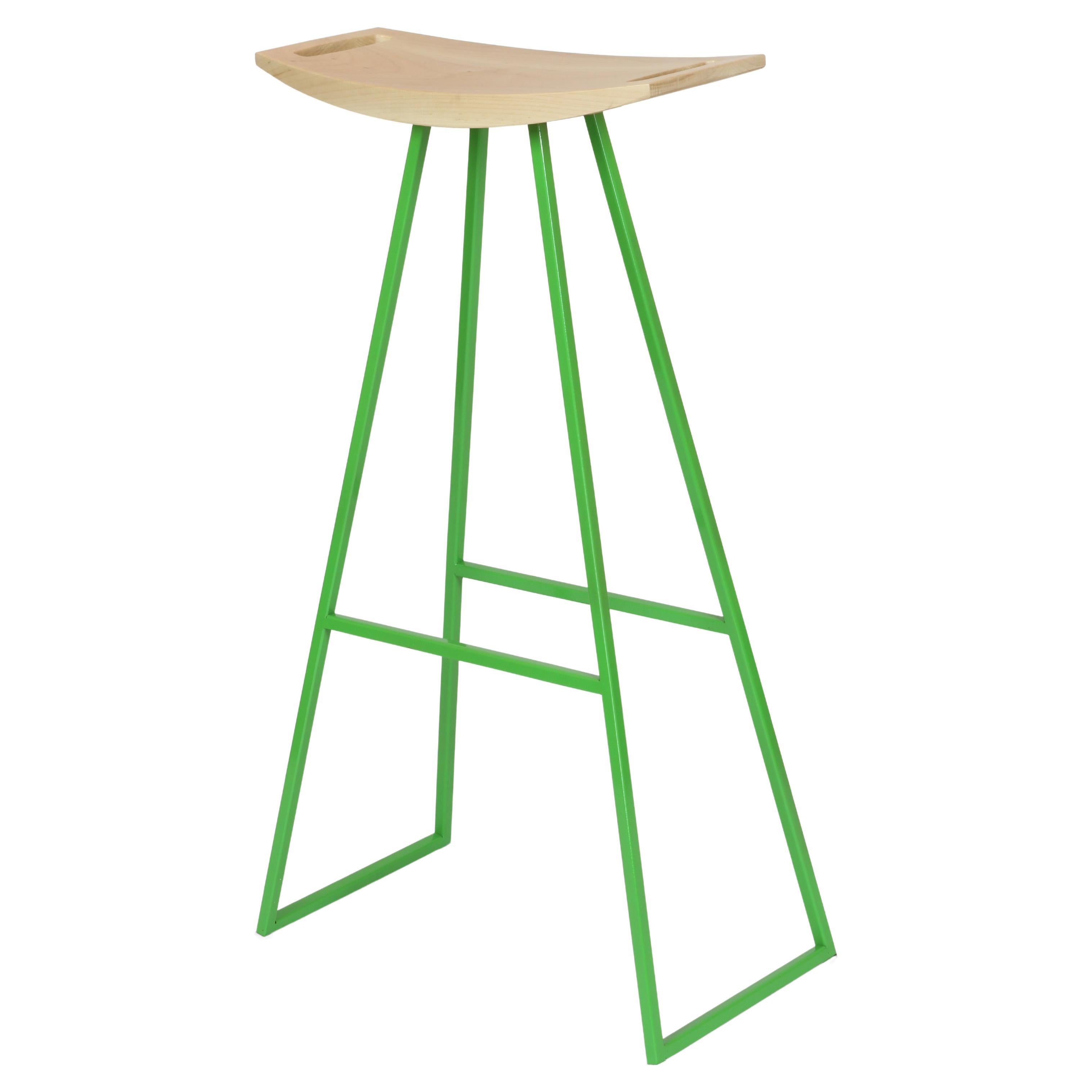 Roberts Bar Stool Maple Green