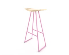 Roberts Bar Stool Maple Pink