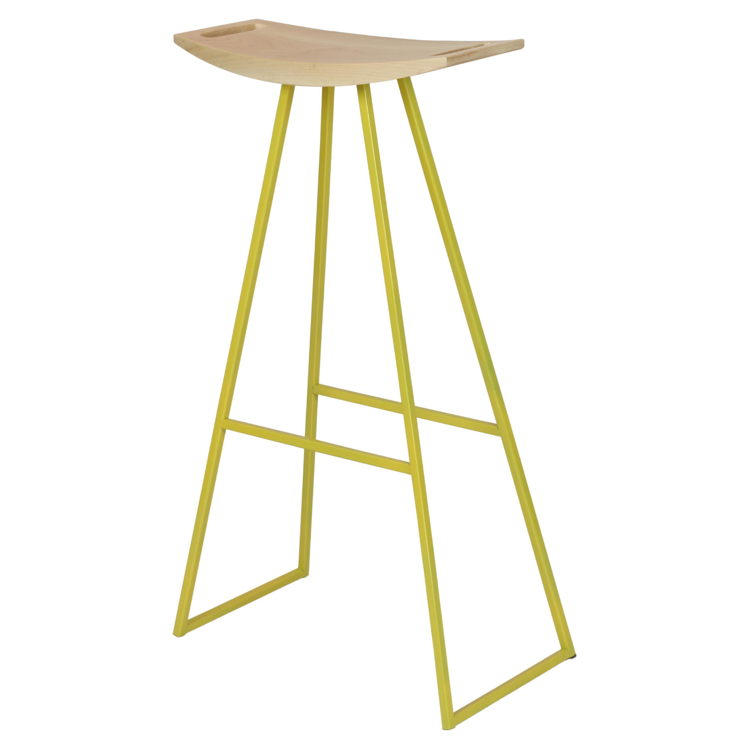Roberts Bar Stool Maple Yellow For Sale