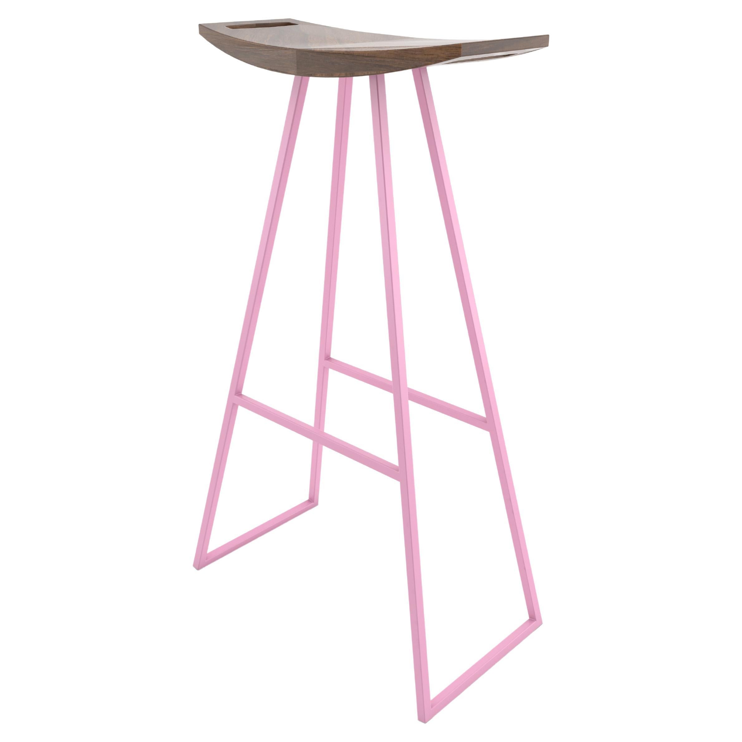 Tabouret de bar Roberts en noyer rose en vente