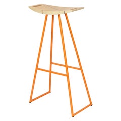Tabouret de bar Roberts avec bois incrusté d'érable orange