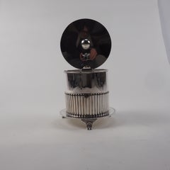 Roberts & Belk Sheffield Large Silver Circular Half fluted Container 1910