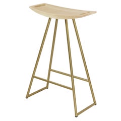 Roberts Counter Stool Maple Brassy Gold