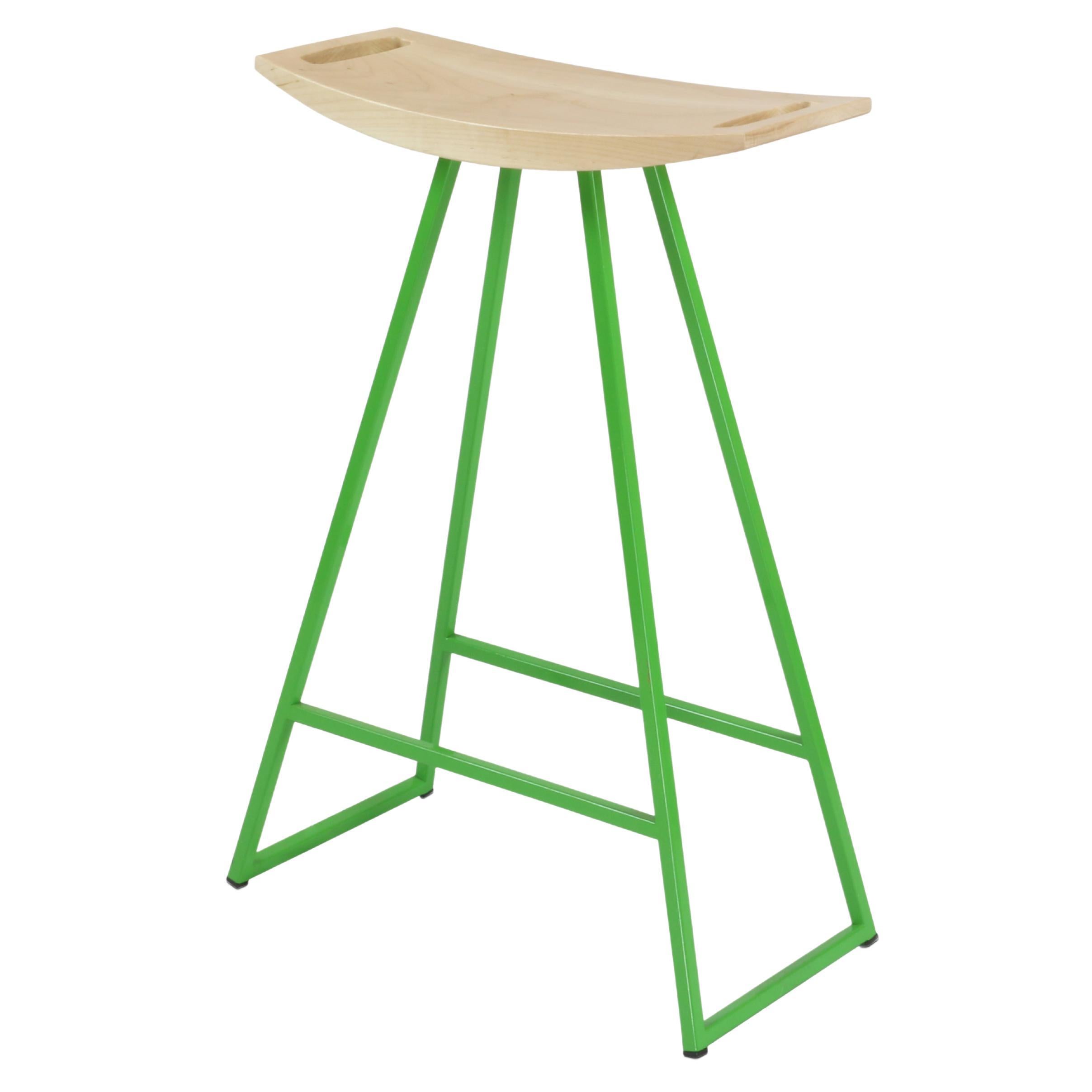 Roberts Counter Stool Maple Green For Sale