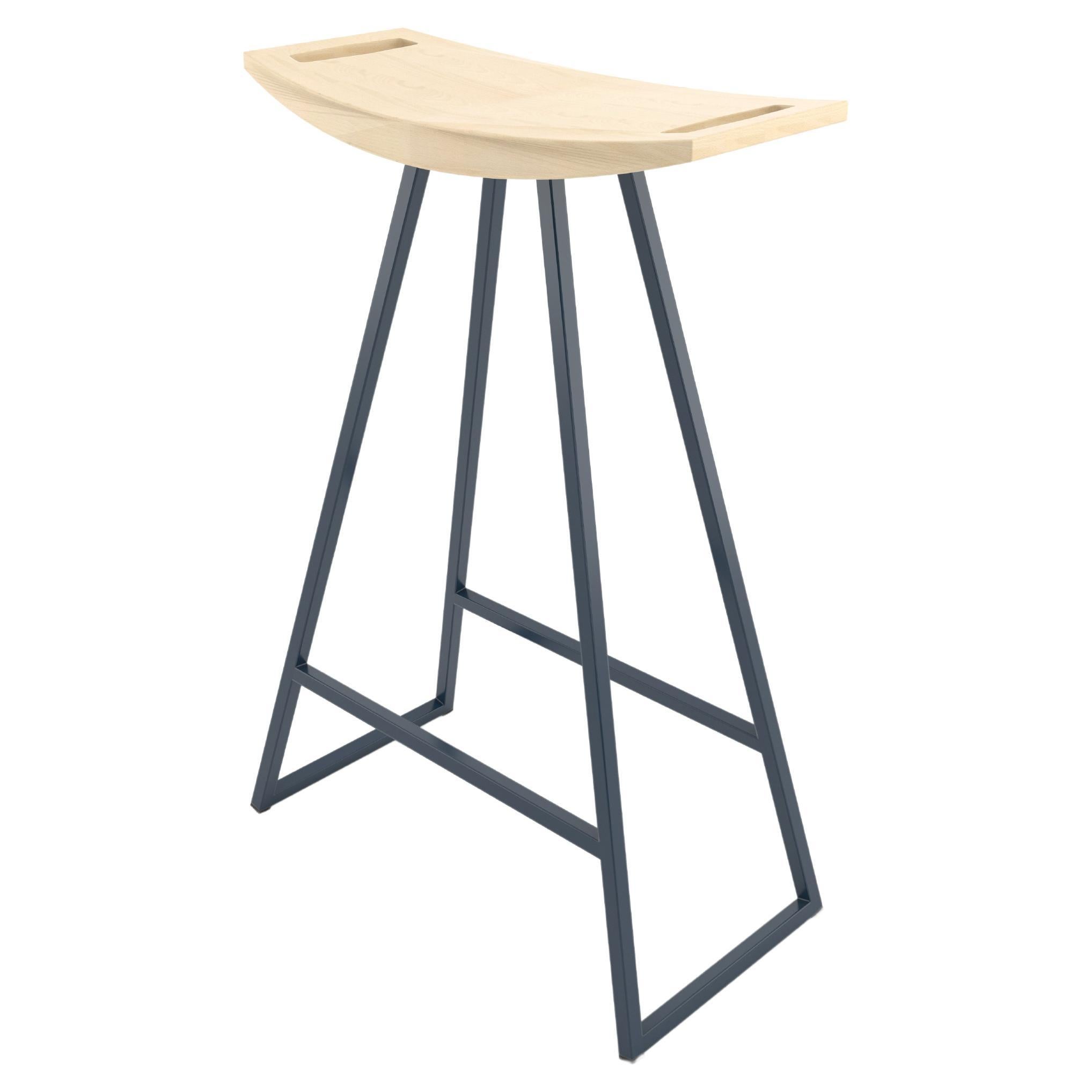 Roberts Counter Stool Maple Navy For Sale