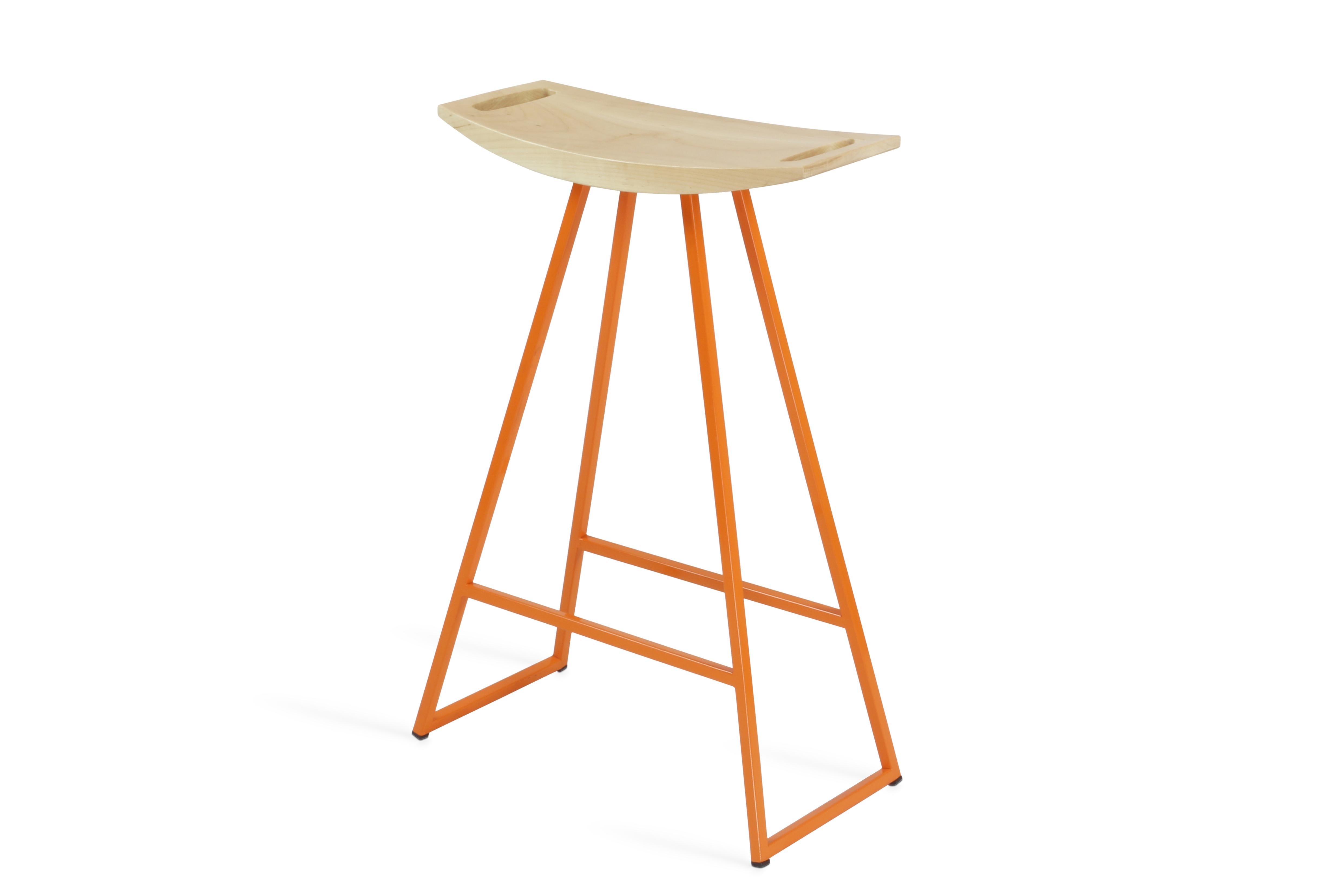 Roberts Counter Stool Maple Orange For Sale