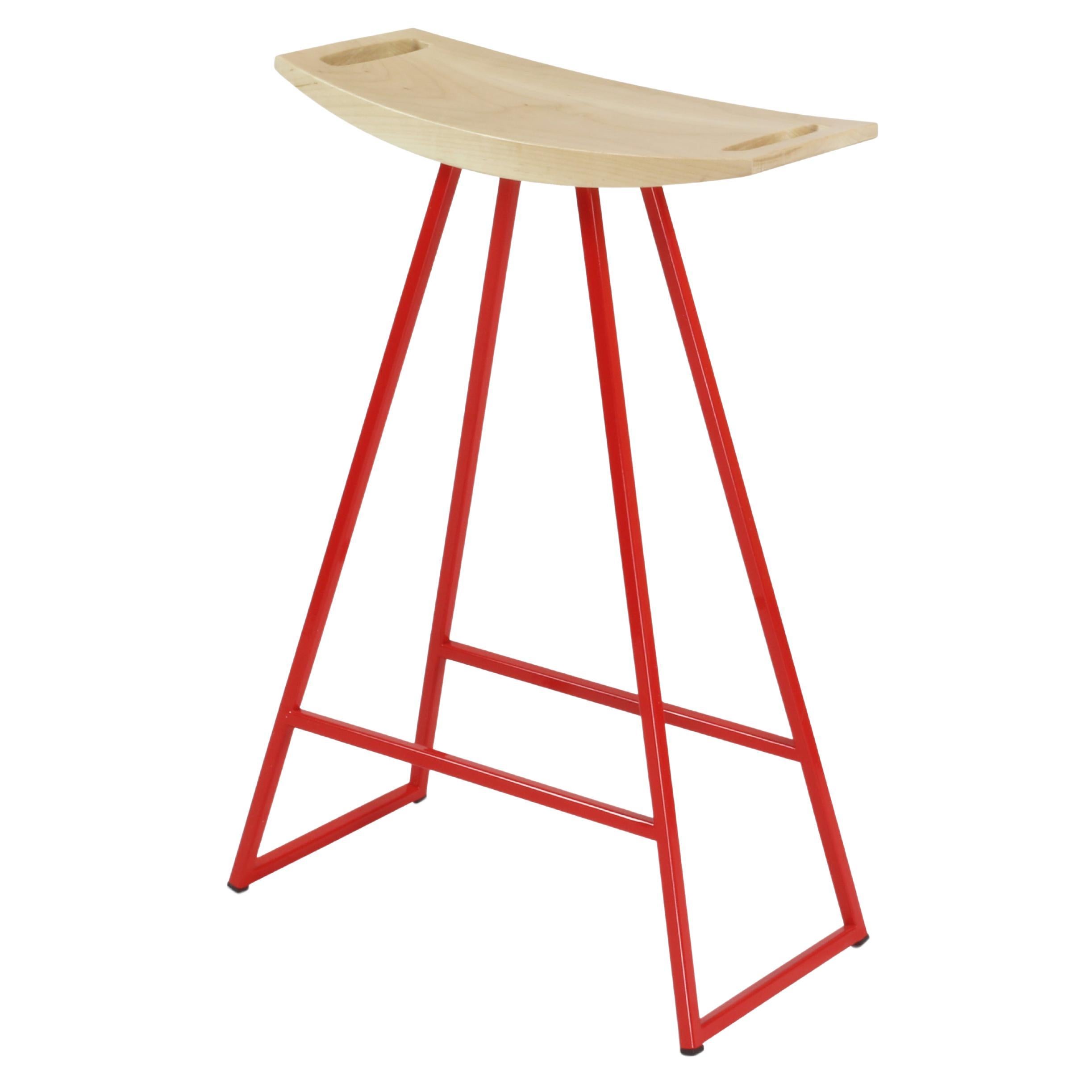 Roberts Counter Stool Maple Red For Sale