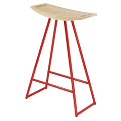 Roberts Counter Stool Maple Red