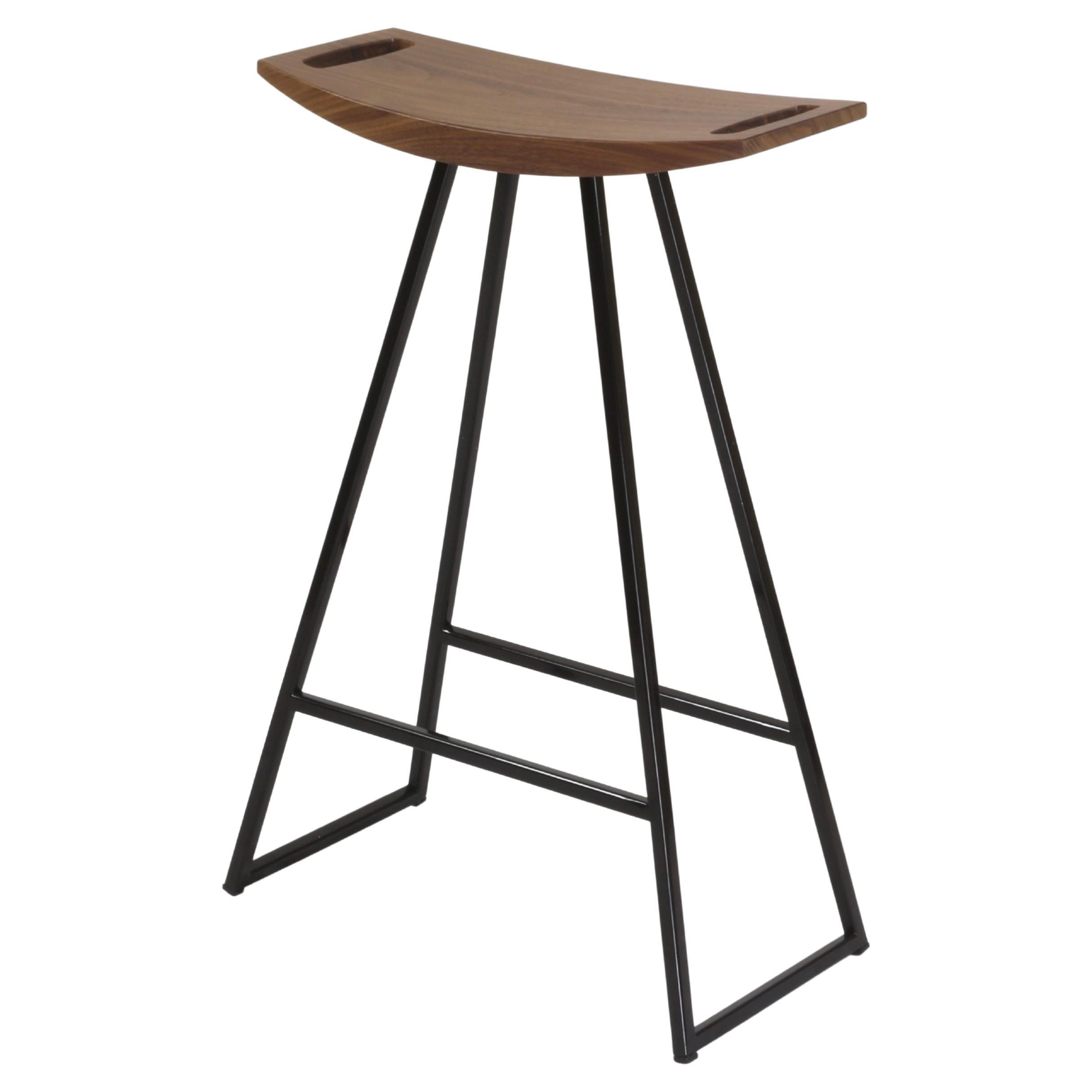 Roberts Counter Stool Walnut Black For Sale