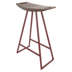 Roberts Counter Stool Walnut Blood Red