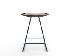 Tabouret de comptoir Roberts en noyer bleu marine