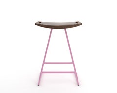 Roberts Counter Stool Walnut Pink