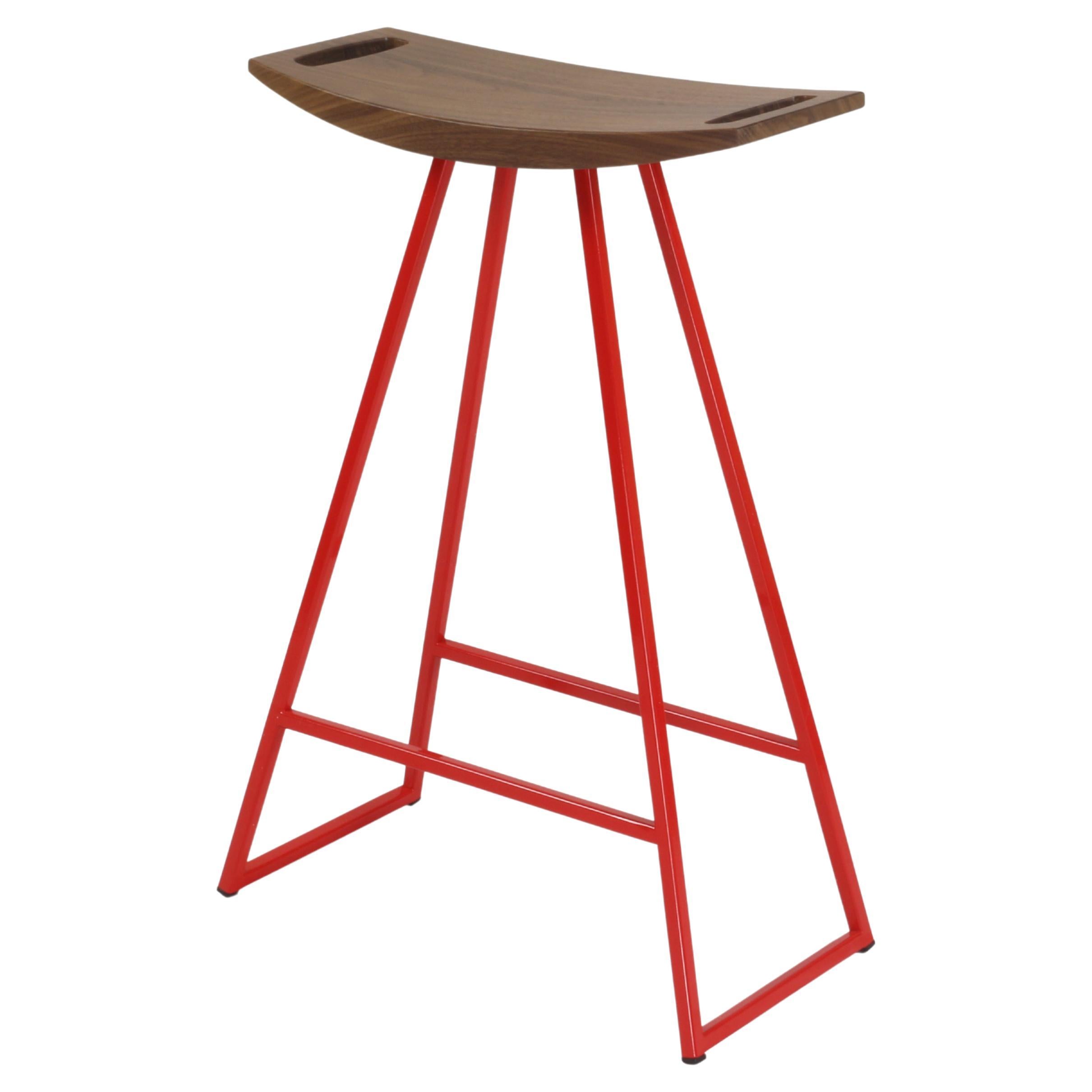 Roberts Counter Stool Walnut Red