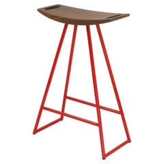 Tabouret de comptoir Roberts rouge noyer