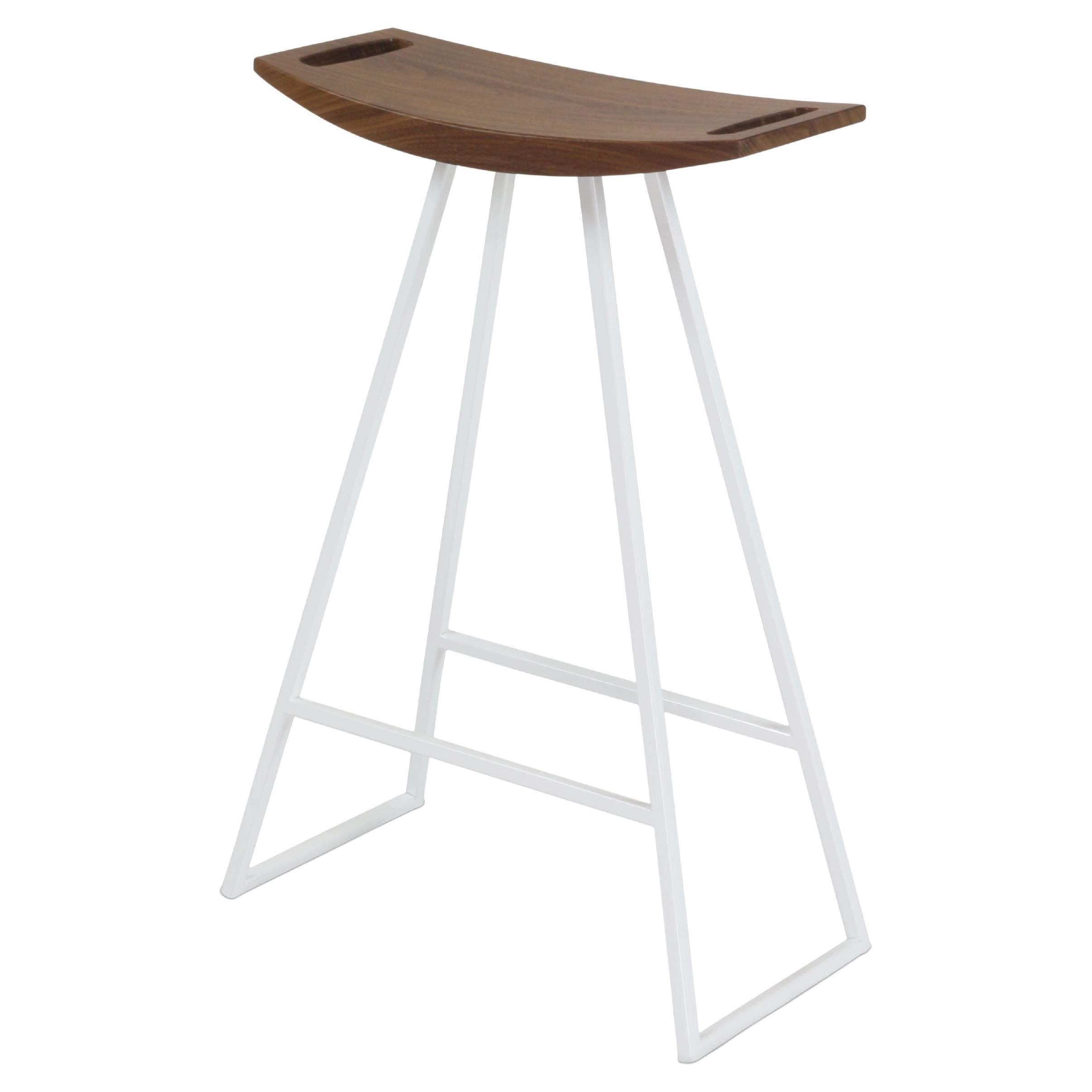 Roberts Counter Stool Walnut White For Sale