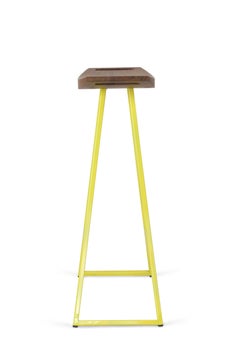 Roberts Counter Stool Walnut Yellow