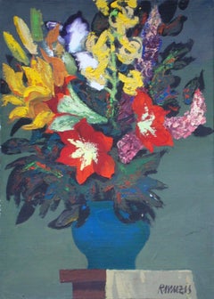 Flowers in a vase  Canvas, cardboard, oil, 68x49 cm