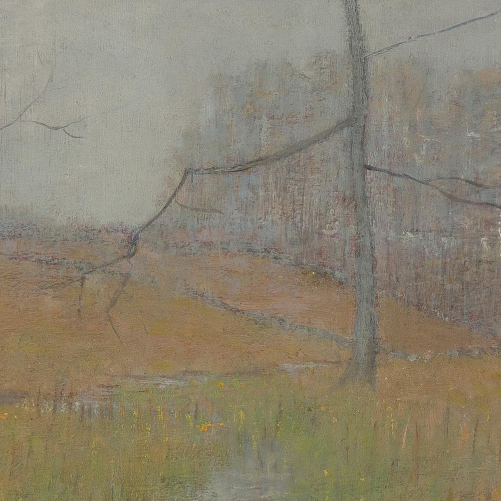 Paesaggio nebbioso: una piccola opera tonalista di Robertson Mygatt, 1915 - Painting Tonalismo di Robertson K. Mygatt