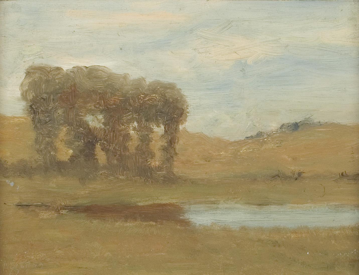 Small Tonalist Landscape by Robertson Mygatt - Painting by Robertson K. Mygatt