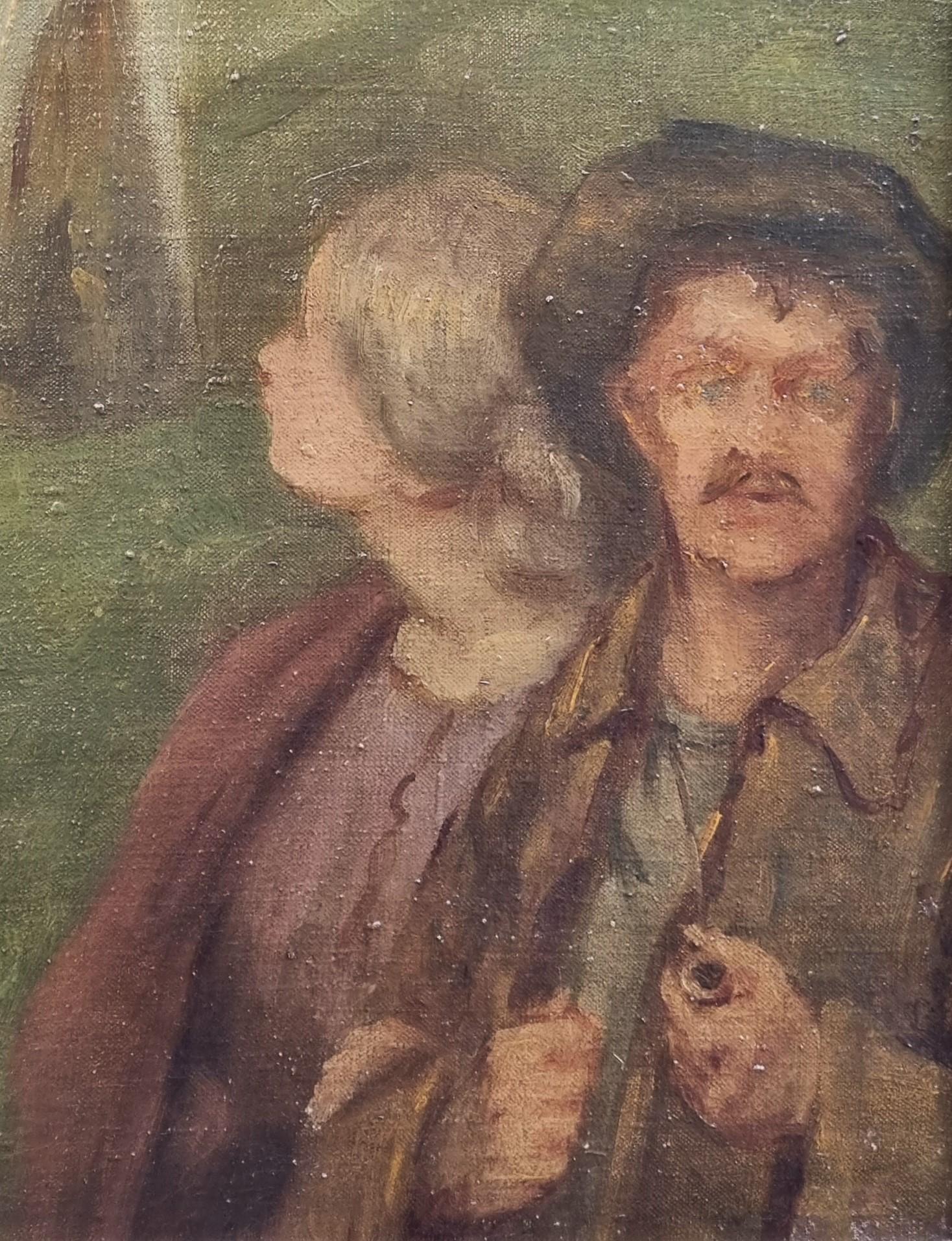 Pintura simbolista británica Mujer profeta Campesinos Art nouveau XX en venta 1