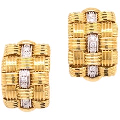 Robeto Coin Yellow Gold Diamond Earrings