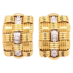 Robeto Coin Yellow Gold Diamond Earrings