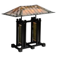 Robie House Double - Pedestal Tischlampe, Amerika um 1985
