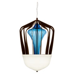 Robin 7280 Suspension Lamp in Glass with Bronze Finish, by Barovier&Toso