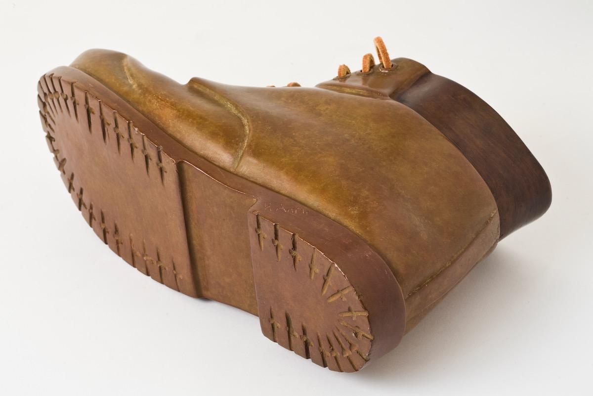 Bronze Work Boot With Rivets  - Sculpture by Robin Antar