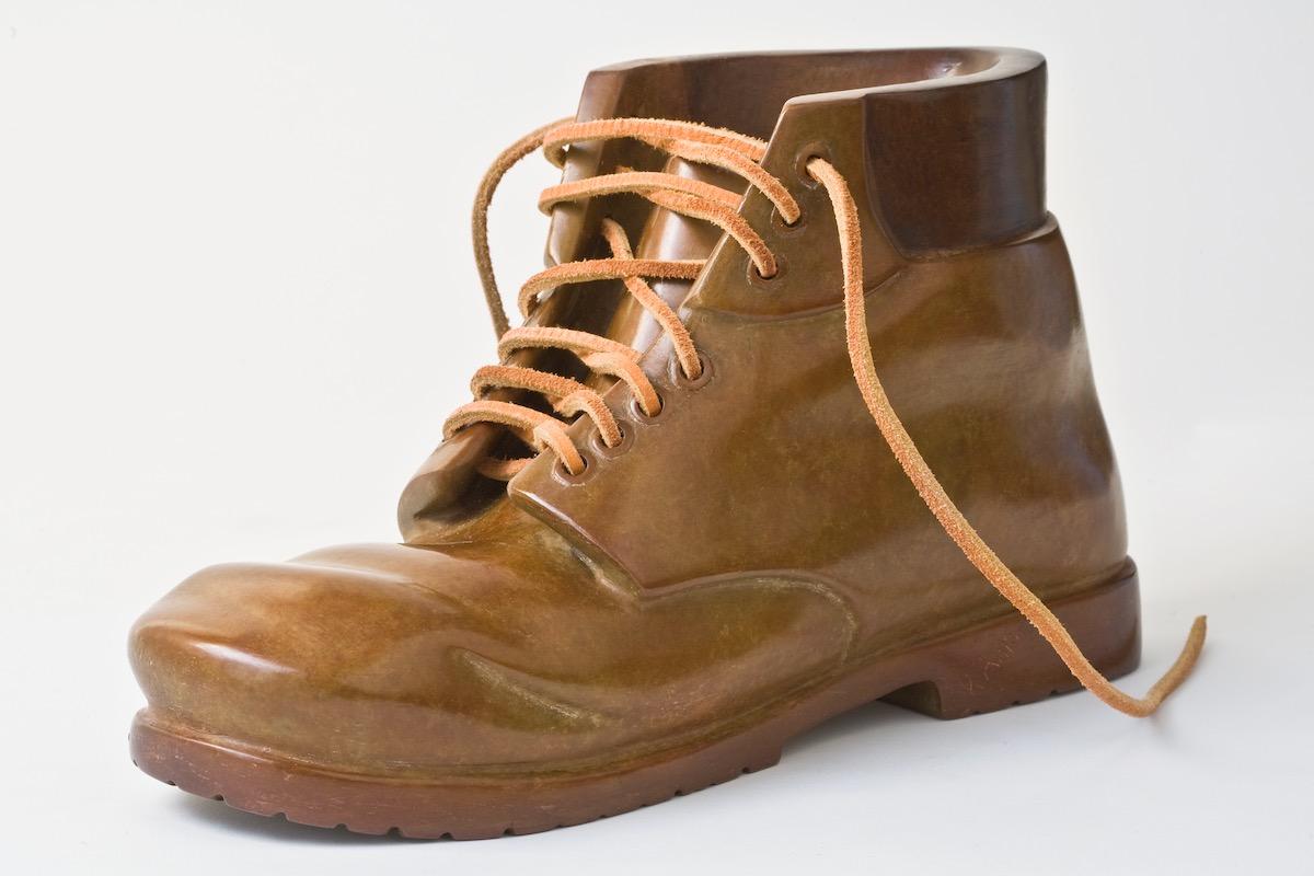 Bronze-Arbeitstiefel mit Rillen 