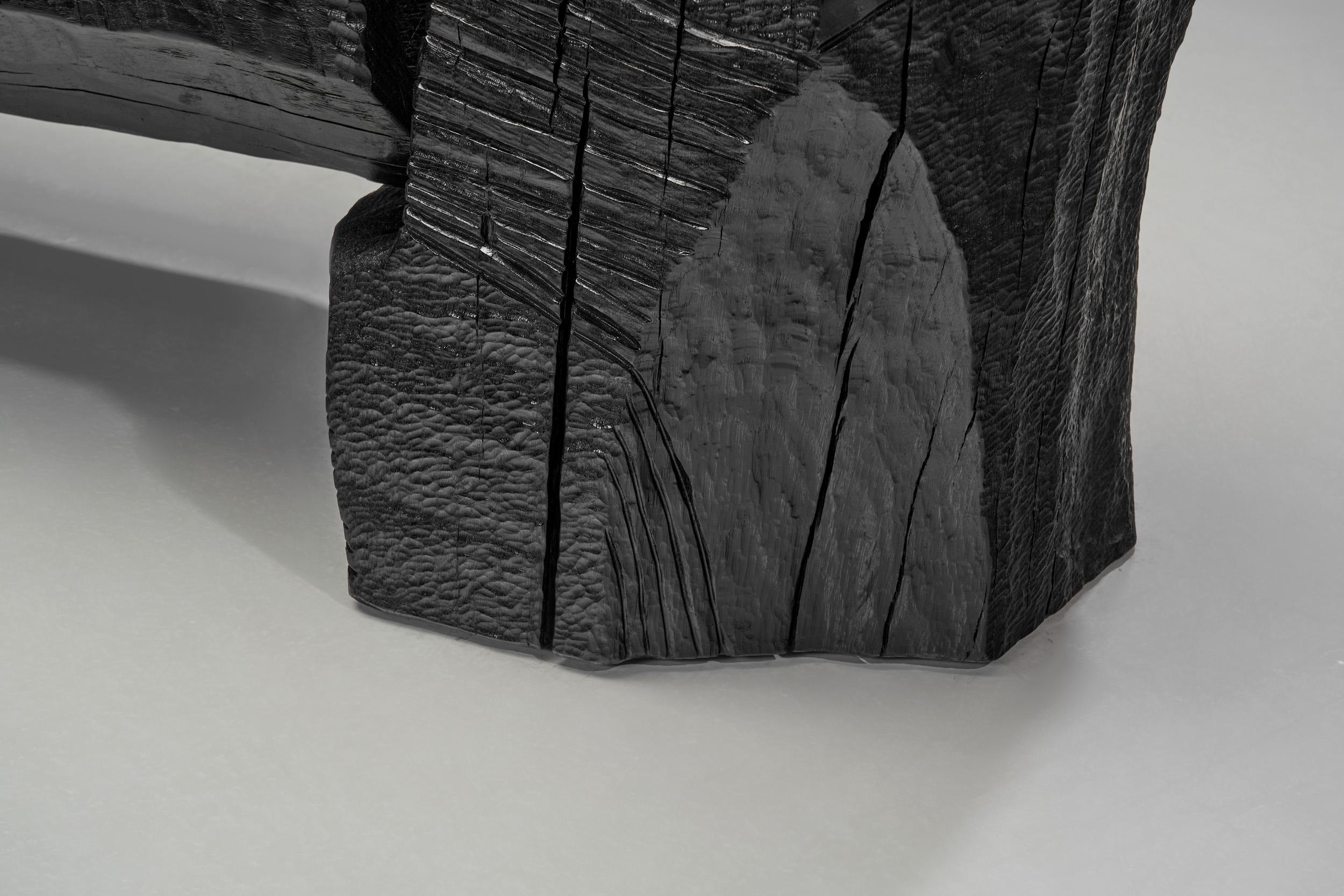 Banc en chêne ébonité noir de Robin Berrewaerts, Belgique 21e siècle en vente 7