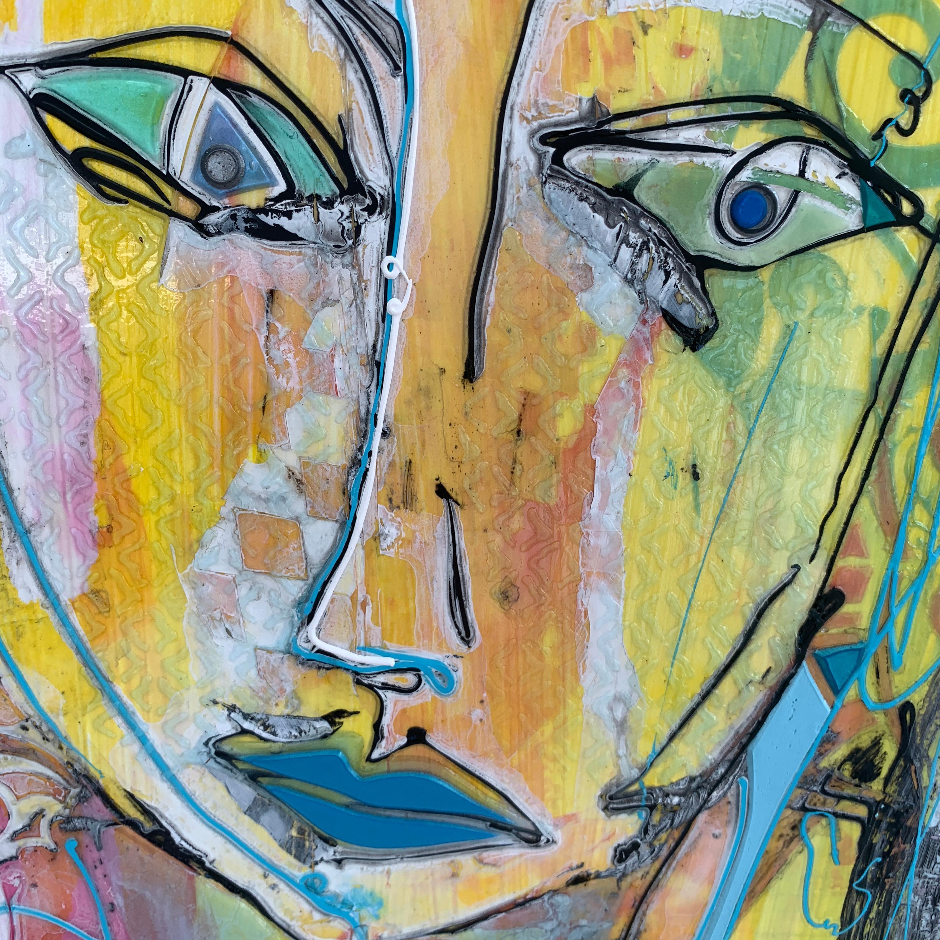 Laurie - Gray Abstract Painting by Robin Branham