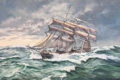 The Cutty Sark Large British Marine Signed Oil Painting Famous Maritime Artist