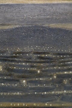 Interesting Mid Century oil painting 'A Welsh Town At Night" by Robin Ball c1960