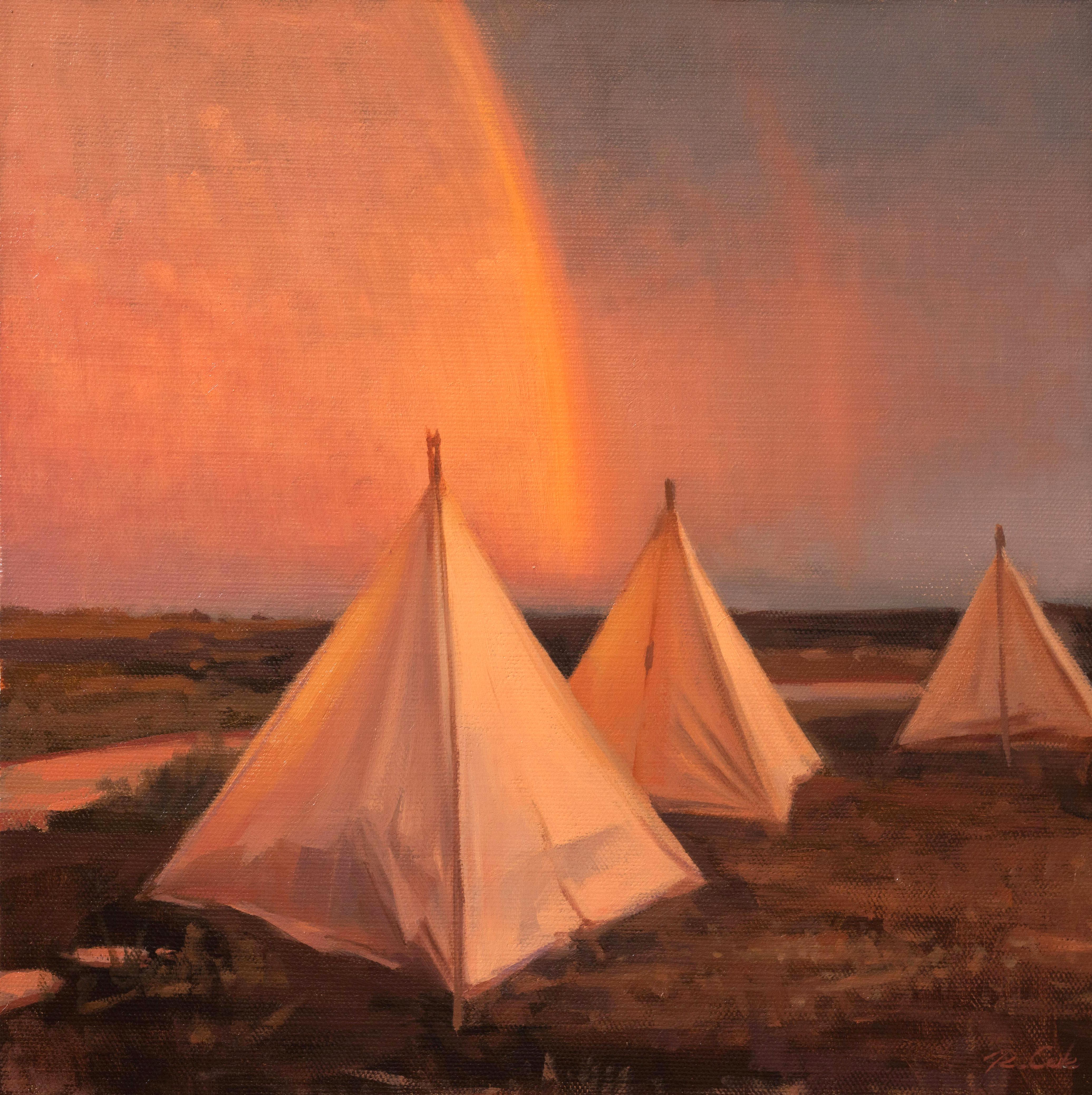 Landscape Painting di Robin Cole - A New Light II, 12 x 12 Pittura a olio