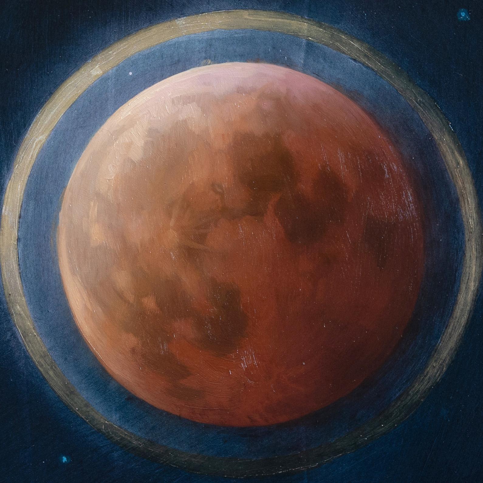 Blood Moon, 9 x 12 Oil Painting For Sale 4