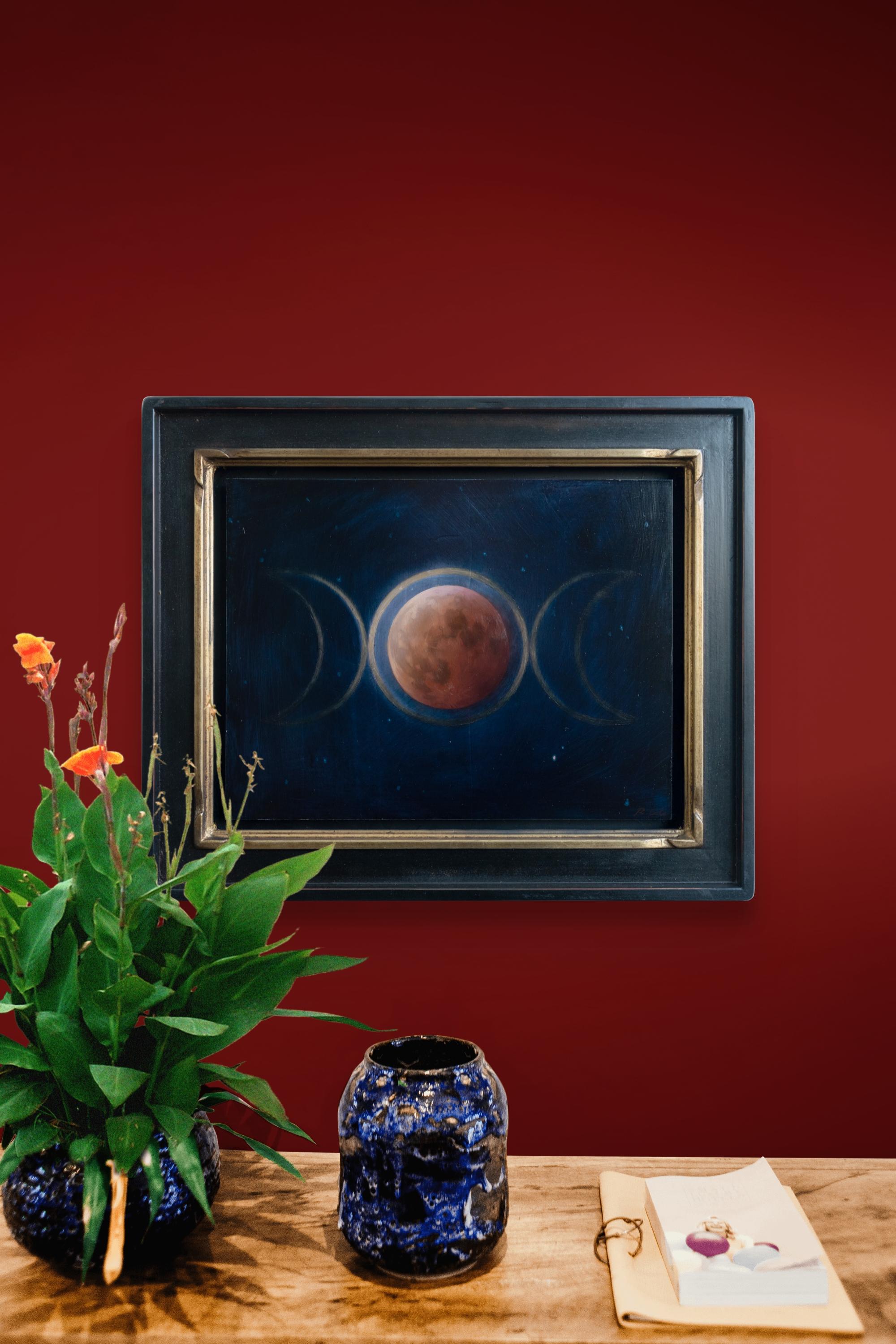 Blood Moon, 9 x 12 Oil Painting For Sale 5
