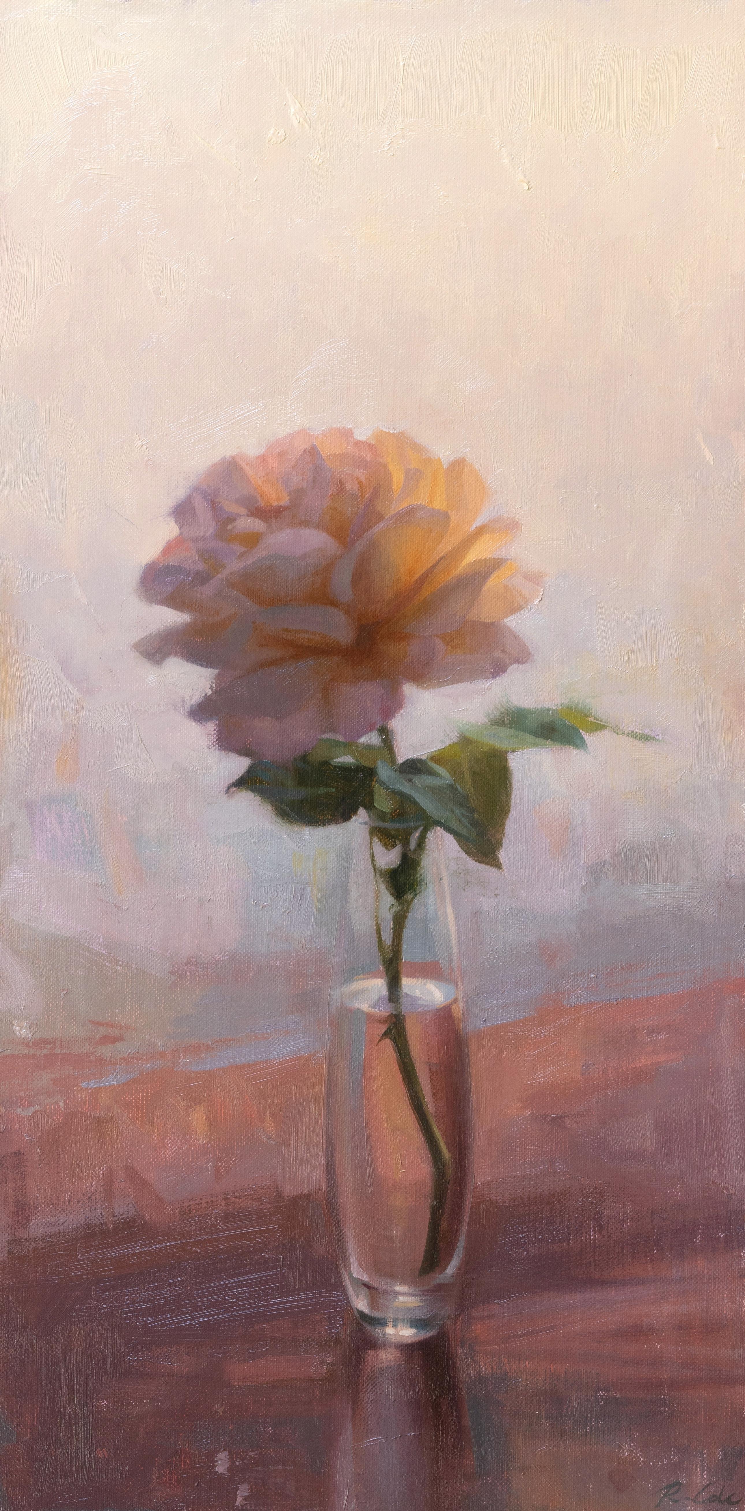 Interior Painting di Robin Cole - Sempre in fiore, 20 x 10, Natura morta, Pittura a olio