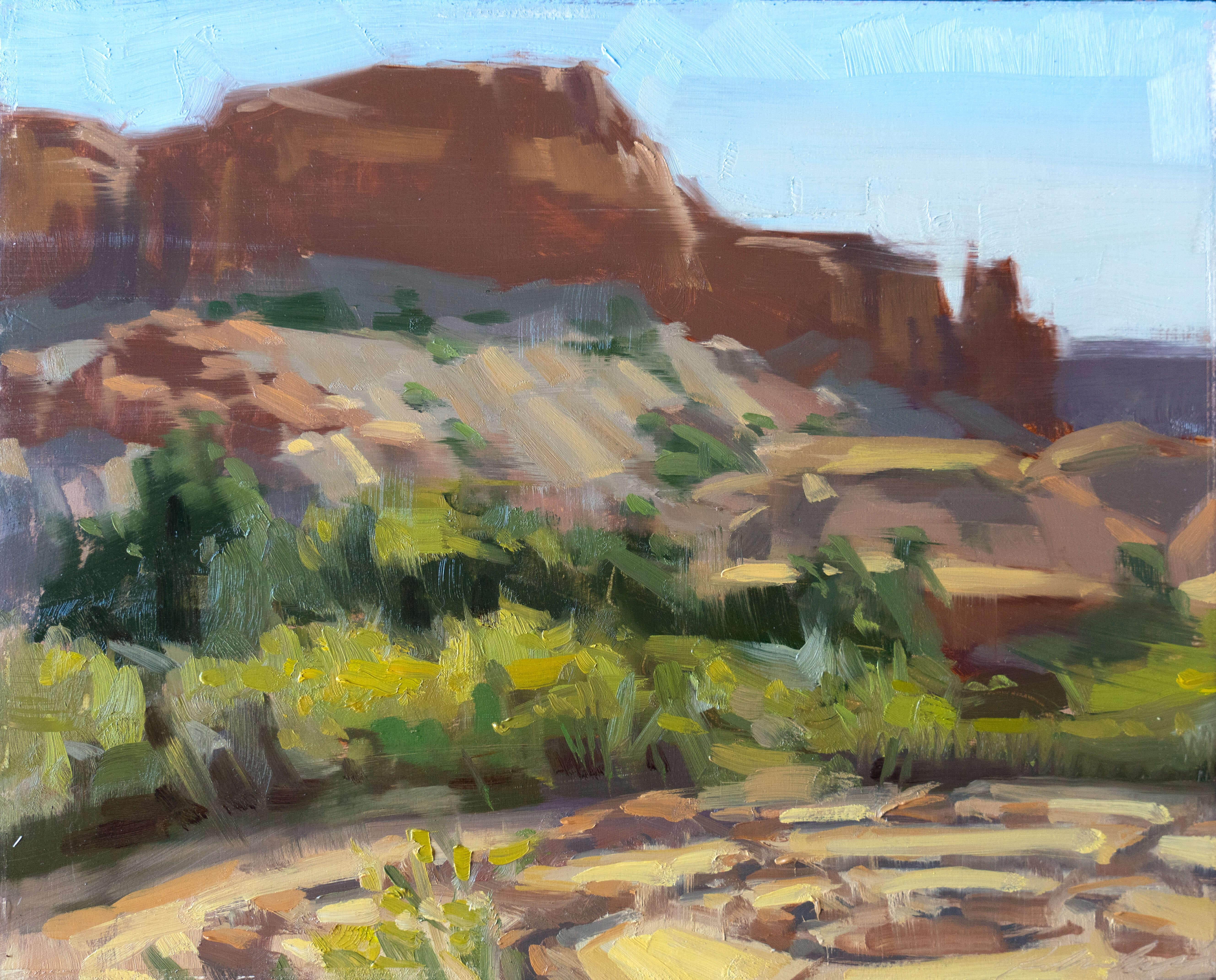 Robin Cole Landscape Painting - "Ghost Ranch" Oil Painting