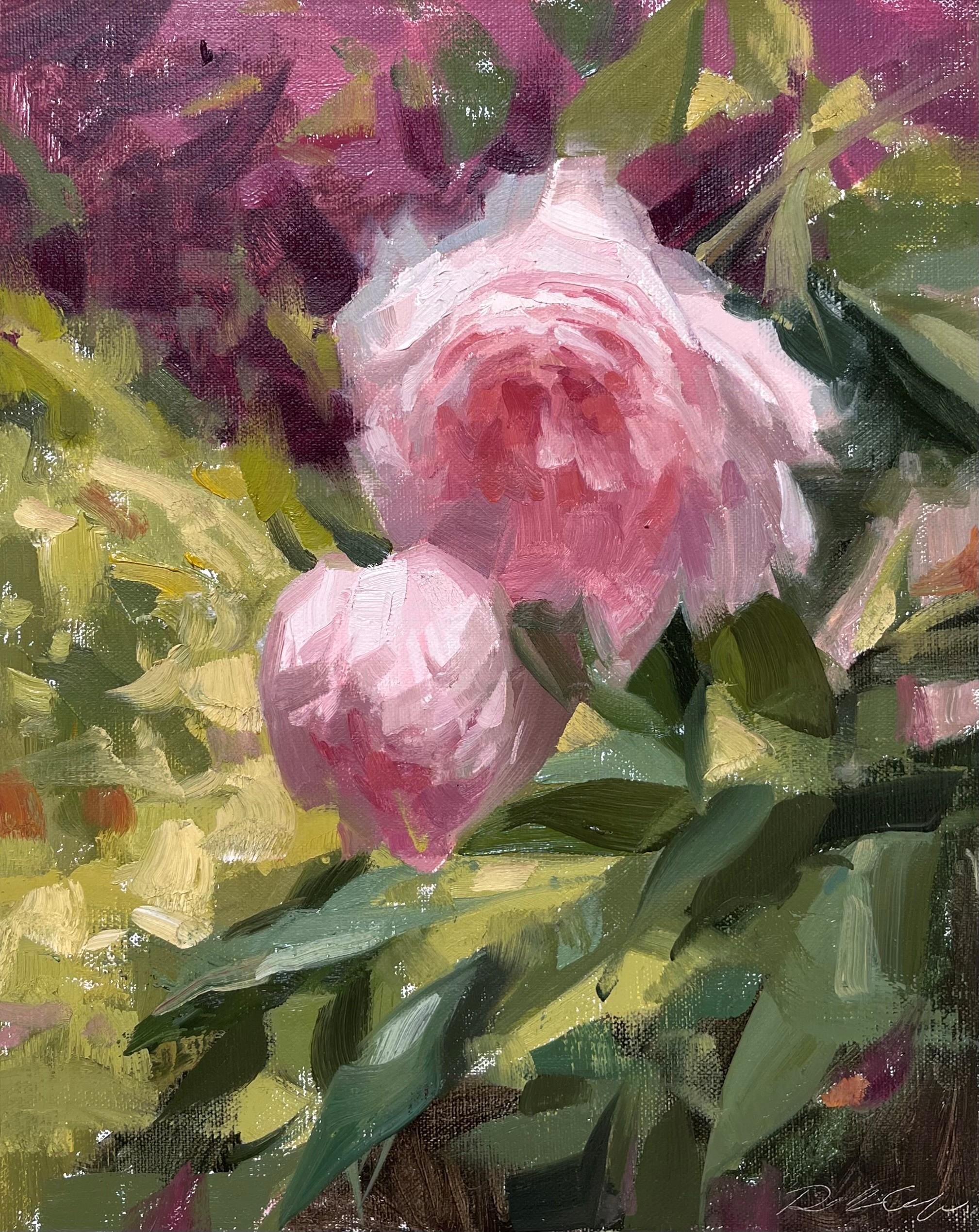 Robin Cole Still-Life Painting - "Guerra's Peonies" Oil Painting