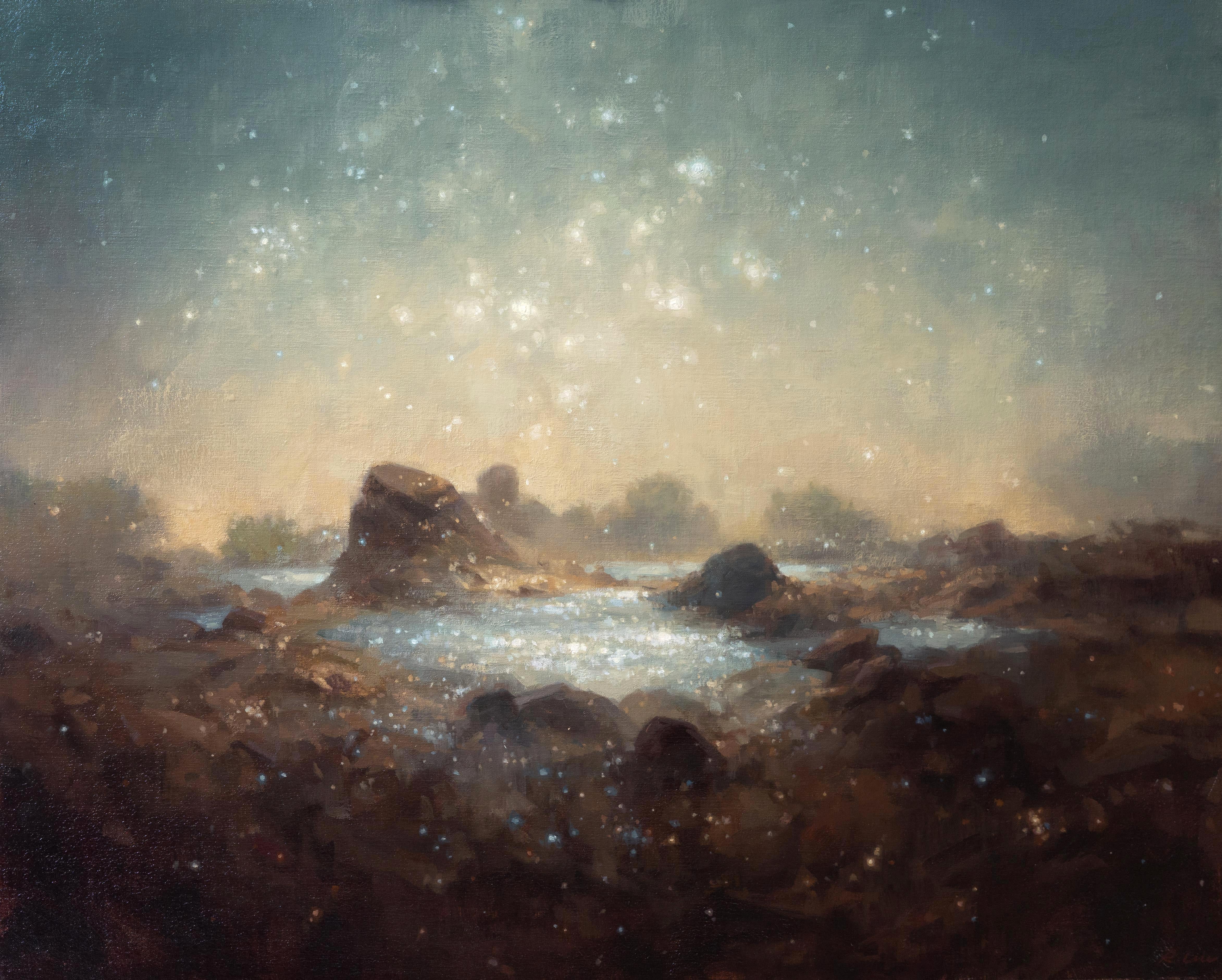 Robin Cole Landscape Painting - Landing Place, 18 x 22.5, Landscape, Oil Painting